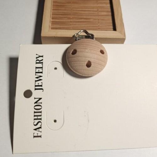 20pcs Nipple Chain Accessories BPA Free Beech Wooden Pacifier Clip Baby DIY Pacifier Dummy Clip Soother Clasp Metal