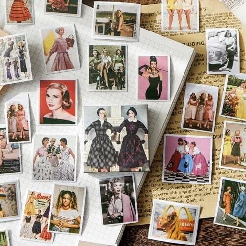 40sheets/set Sticker Set Nostalgic Photo Series Diy Cute Stickers Ins Style Scrapbooking Stationery Art Supplies