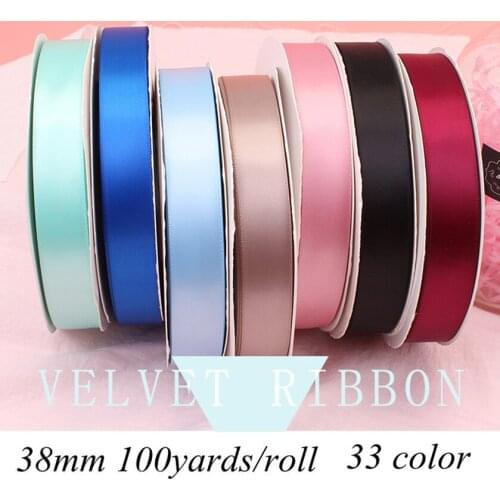 40mm 100 Yard/91meter Silk Satin Ribbon Wedding Decorative Gift Wrap Accessories DIY Handmade Materials