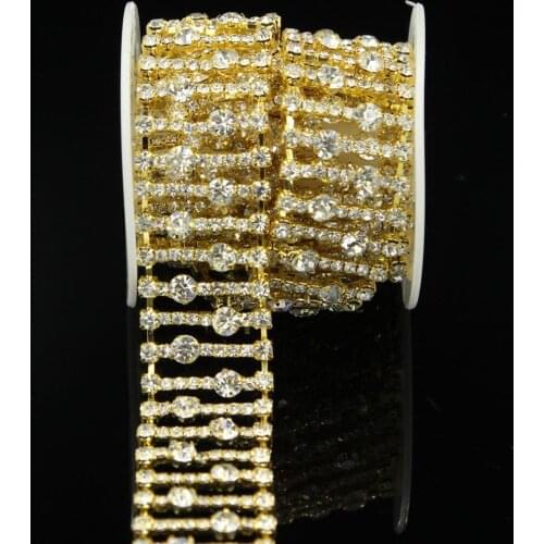 5Yards Crystal Chain Rhinestone Trim Curtain Decoration Sew On Garment Rhinestone Banding Necklace Trim