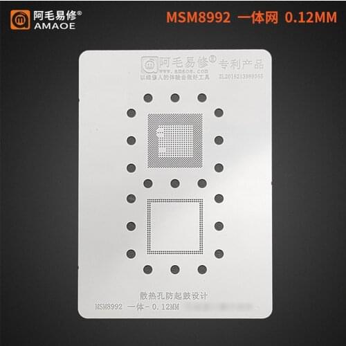 Amaoe High quality Chip BGA Reballing Stencil Kits Set Solder for Android Half-cut blocking tin planting mesh MSM8992