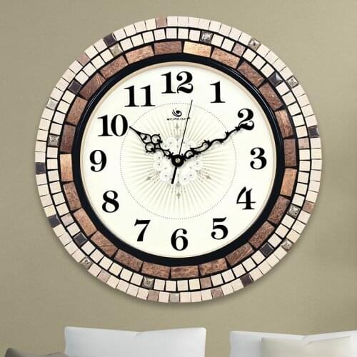 American garden living room bell, marble mosaic, handicraft art, decorative gifts, watches and clocks 40CM