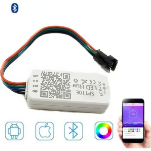 SP110E Bluetooth Pixel light Controller WS2811 WS2812B ws2812 dimmer SK6812 RGB RGBW APA102 WS2801 pixels Led Strip IOS Android