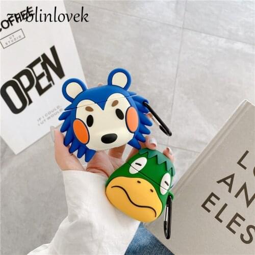 Game Animal Crossing Duck Hedgehog 3D Case For Airpods 1 2 Charging Box Soft Silicone Wireless Bluetooth Headset Protect Cover