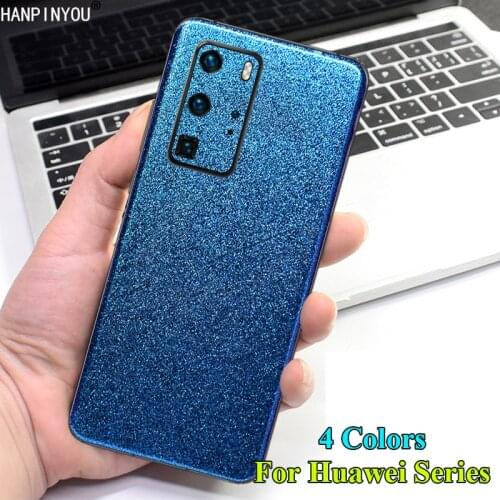For Huawei P30 P40 P20 Pro Lite Nova 3e 4e Rear Back Gradient Glitter Cover Bling Diamond Skin Decal Sticker Film Guard