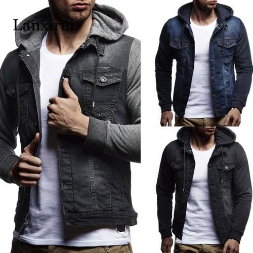 Brand New Men Jeans Jackets Men Hooded Autumn Denim Coat For Male High Quality Fashion Classic Solid Clothes