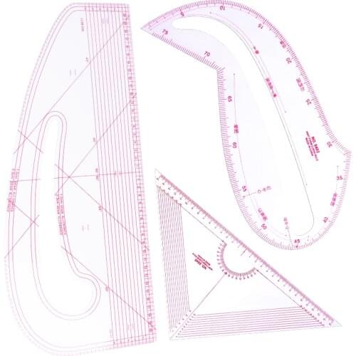 Nonvor French Curve Ruler Sewing Ruler for Tailor Fabric Patchwork Cloth Measure Cutting Design Template Tool Plastic Tools