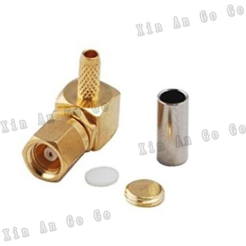 SMC female crimp RF connector SMC female right angle crimp Jack for RG316 RG174 LMR100 coaxial cable fast ship
