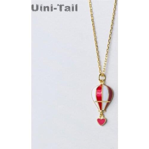 Uini-Tail hot new 925 sterling silver temperament hot air balloon heart necklace Korean fashion sweet cute jewelry GN739