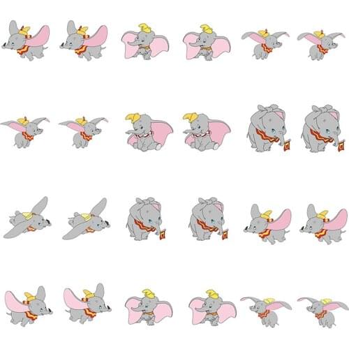 Disney Grey Cute Dumbo Ear Clip Children Acrylic Personality Resin Fashion Earrings Ladies Earrings Party Everyday Accessories
