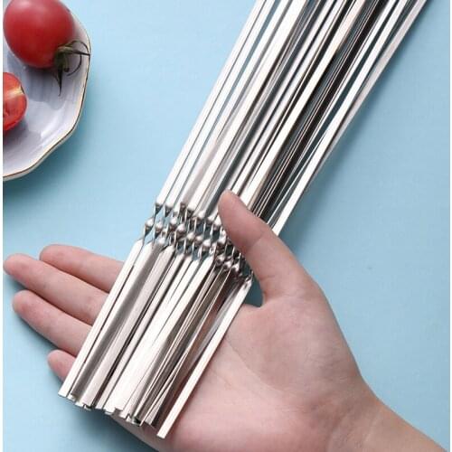 Reusable Barbecue Skewers Stainless Steel Grill Skewer Shish Kebab BBQ Camping Flat Forks Gadgets Kitchen Accessories Tools