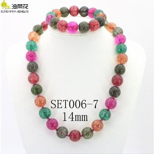 Fashion Tourmaline Crystal 7 Styles Necklace Set Beads Irregular Woman Girl Banquet Birthday Wedding Christmas Gift Accessories