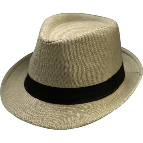 Summer Fedora Hat for Men Fashionable Elegant Vintage Black Women White Red Brim 1920s Panama Top Jazz Beach Unisex Classic Cap