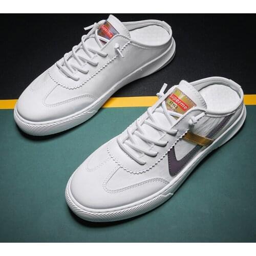 2020 New Trend Half slippers For Men Designer Male Casual Sneakers Half Drag Flats Shoes Mens Comfortable Men Walking Shoes