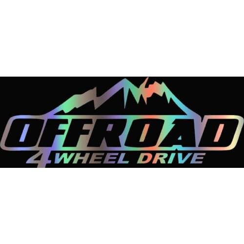 OFFROAD 4 WHEEL DRIVE Funny Car Sticker and Decal Silver/black KK Vinyl Auto Car Stickers Sunscreen Waterproof 20cm*8cm