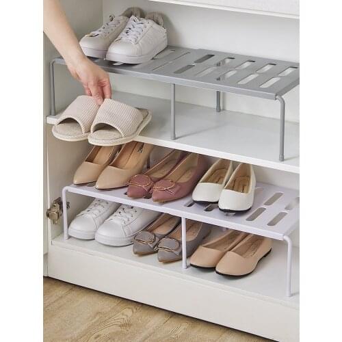 OTHERHOUSE ABS Extensible Shoe Rack Storage Shelf Shoe Organizer Holder Under Sink Storage Rack Cabinet Organizer Household