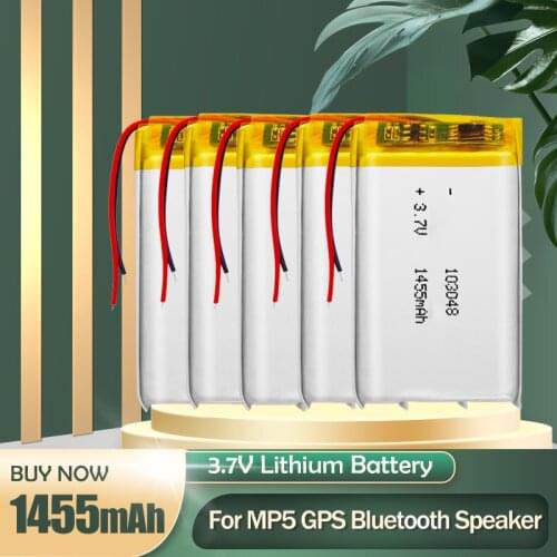103048 3.7V 1455mAh Lithium Polymer li-ion Lipo Rechargeable Battery For Bluetooth Speaker Headset Sweeper Massager Humidifier
