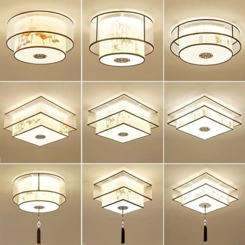 Parchment Paper New Led Ceiling Lamp Room Lamps Restaurant Chinese Style Tea Room Bedroom Light