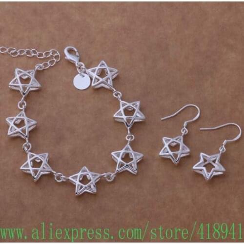 Silver Plated Jewelry Sets Earring 477 + Bracelet 161 /ekeanbla blgakcna AS366