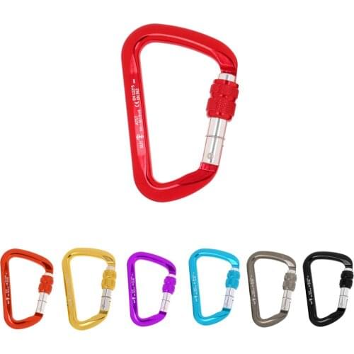 Pro 30KN Screwgate Locking Carabiner D Ring Hook For Rock Climbing Caving Hiking