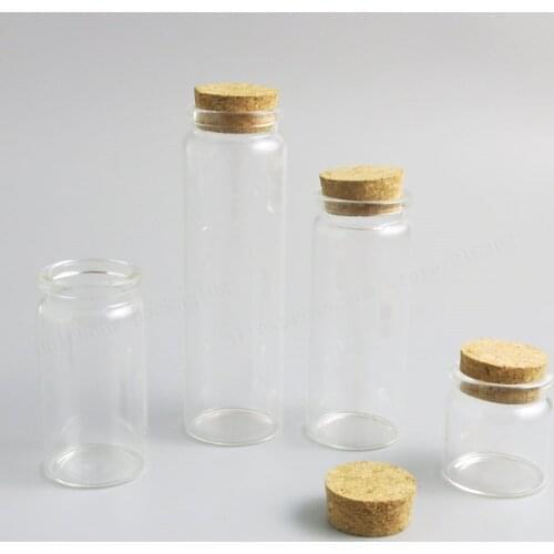 24 x 20ml 50ml 65ml 100ml Empty glass Bottle with wooden cork 5/3oz glass cork vial 100ml Large glass Container