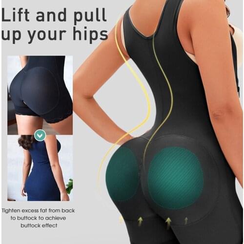 Strap Body Shaper For Women High Waist Lace Zip U-Design Abdomen Shapewear Strap Postpartum Panty Girdle Butt Lifter Plus Size