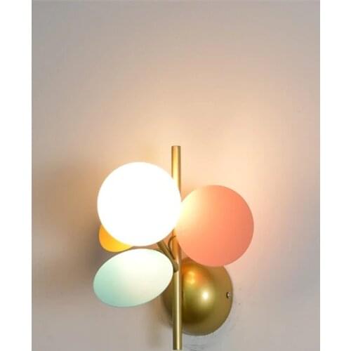 Modern Leaves Wall Lamp Simple Glass LED Wall Sconces Light Fixtures for Bedroom Children Room Corridor Indoor Decor Lighting