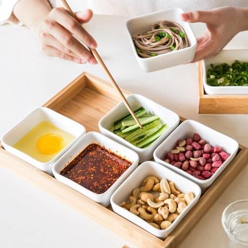 Japanese Creative Cute Divided Fruit Plate Try Snacks Dried Fruit Snack Snack Plate Candy Snack Platter Plate Square Snack Bowls