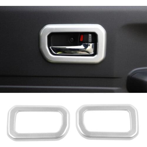 YCCPAUTO 2Pcs ABS Silver Car Door Interior Handle Trim Frame Cover For Suzuki Jimny 2019 Accessories