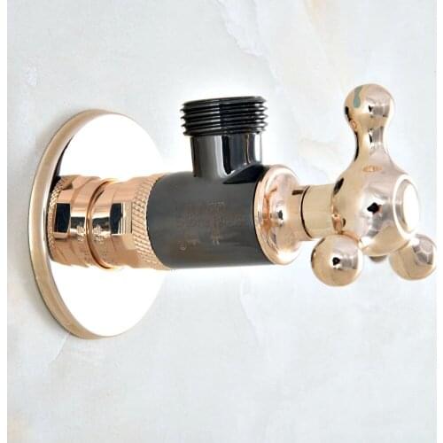 Gold Black Brass 1/2"male x 1/2" male Brass Bathroom Angle Stop Valve Filling Valves Bathroom tav017