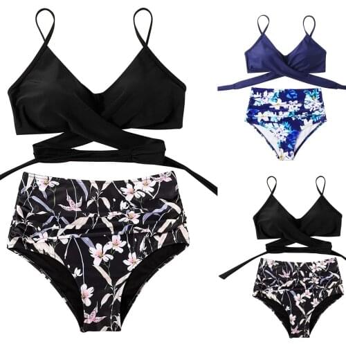 SAGACE 2021 womens wear floral print suspender top sexy split Bikini Bathing hot spring summer womens swimsuit micro bikini