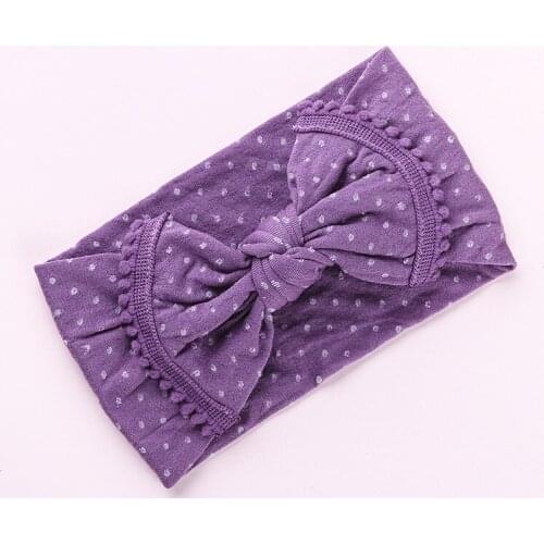 1pcs Knot Bows Wide Nylon Headbands,Baby Girls Polka Dot Knotbows Nylon Hairbands,Children Kids Stretchy Trim Turban Headwraps