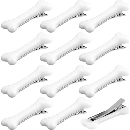 12 Pcs White Dog Bone Hair Clip Dog Bone Hair Clip Bone Hair Clip Suitable for Christmas and Cosplay Party Gifts