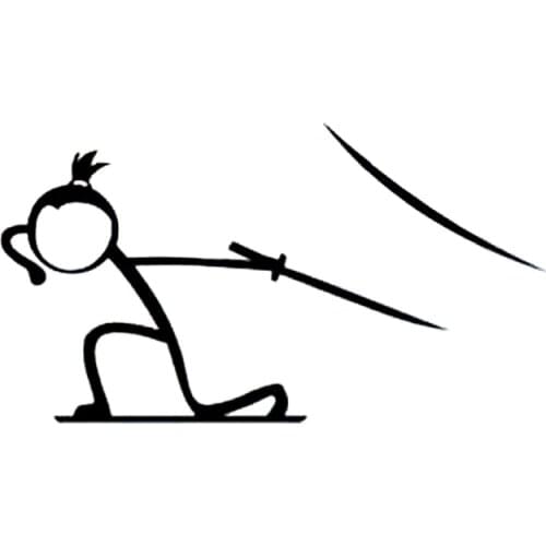 18cm*9.9cm Cartoon Interesting Vinyl Decal Samurai Sword Ninja Car Sticker Black/Silver S6-4069