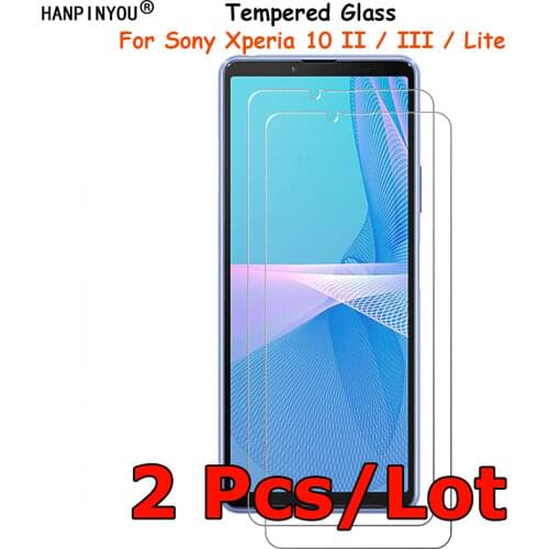 2 Pcs/Lot For Sony Xperia 10 II / III / Lite Tempered Glass Screen Protector Explosion-proof Protective Film Toughened Guard