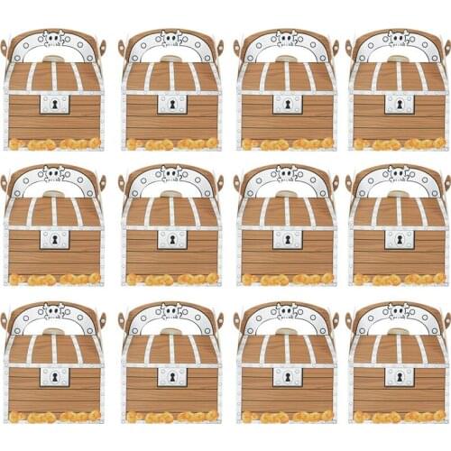 5pcs Pirate Theme Party Treasure Box Candy Gift Box Baby Shower Halloween Party Event Supply Costume Cosplay Decor