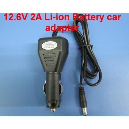 50PCS High Quality 12.6V 2A 2000mA car Charger 12.6v 2a 2000mA Li-ion Battery car adapter Power supply For lithium battery