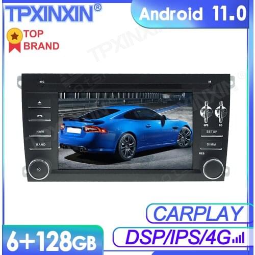 6+128G Android11 For Porsche Cayenne 2003 -2010 Car Multimedia Player GPS Navi Audio Stereo Screen DVD Head Unit Tape Recorder