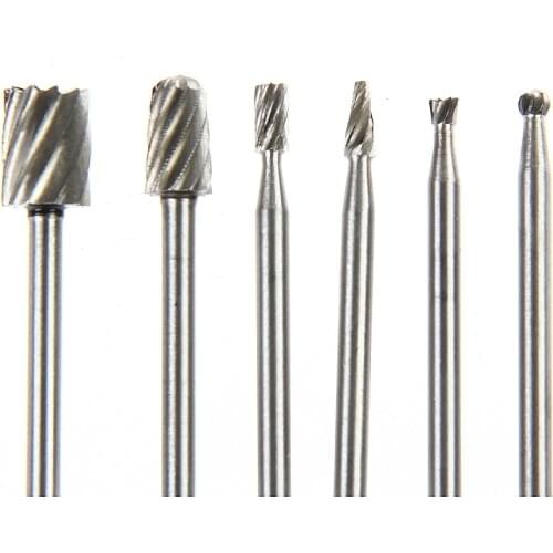6PCS HSS Dremel Rotary Tool Mini Drill Bits Burr Set Dremel Tools for Woodworking Carving Tools Kit Dremel Accessories