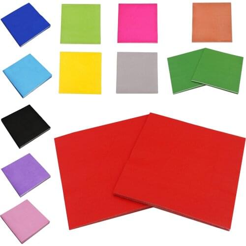 Promotion! 1 pack Solid Color Printed Paper Napkin (black)