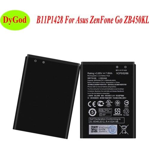 2000mAh For Asus ZenFone ZB450KL ZE500KG X009DB ZB452KG Battery Replacement Batterij B11P1428 Batteria Backup Cellphone Batterie