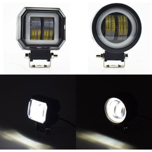 Car work lamp 12v 20w led moto headlights motorcycles fog lamp spotlights auxiliary lights Motorcycle Offroad Boat spotlight