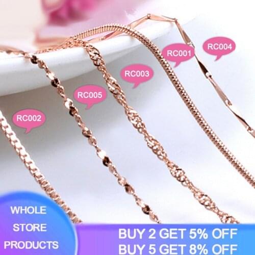 YANHUI Fine 45cm Solid 925 Silver Round Snake Bone Necklace For Women Rose Gold Color Cuban Link Box Chains Necklace Gift RN0016