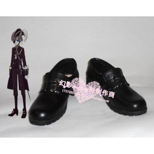 Black Butler Ciel Phantomhive Black Halloween Cosplay Shoes H016