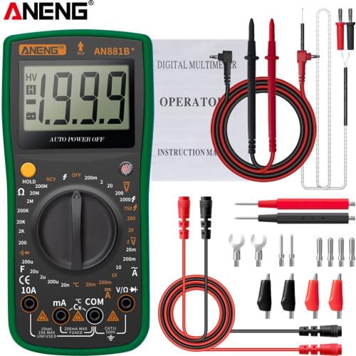 ANENG AN881B+ Digital Multimeter Meter Multimetro Power Meter Battery Tester Current Meter US Tester Voltmeter Earth