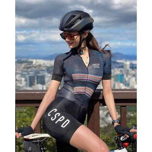 Concept Speed Vrouwelijke Fietspak Team Bike Suits Zomer Korte Mouwen Fiets Shorts Sexy Skinny Sets Macaquinho Ciclismo Feminino