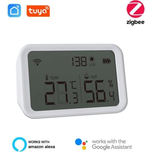 Tuya Zigbee Temperature And Humidity Sensor Controller Meter Hygrometer Thermometer Smart Home Works With Alexa Google Home