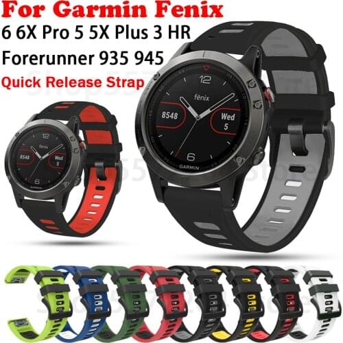 For Garmin Forerunner 935 945 WatchBand Soft Silicone Strap Bracelet For Fenix 5 5X Plus 6 6X Pro 3 HR Smart Watch Accessories