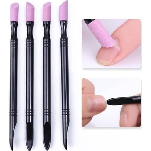 Double-End Pumice Stone Nail File Rods Cuticle Hangnails Remove Nail Manicure Tools