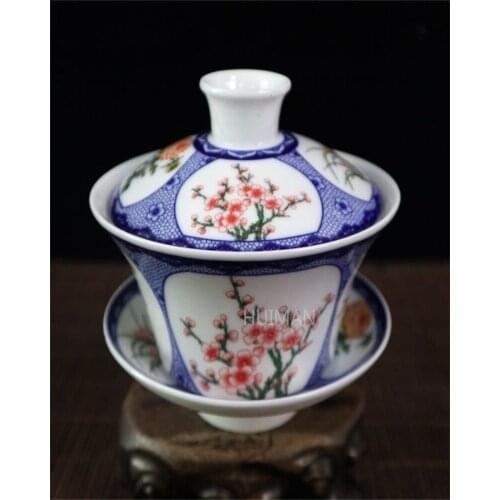 Elaborate Porcelain Hand Painting Flower Teacup Crafts Home Decoration China